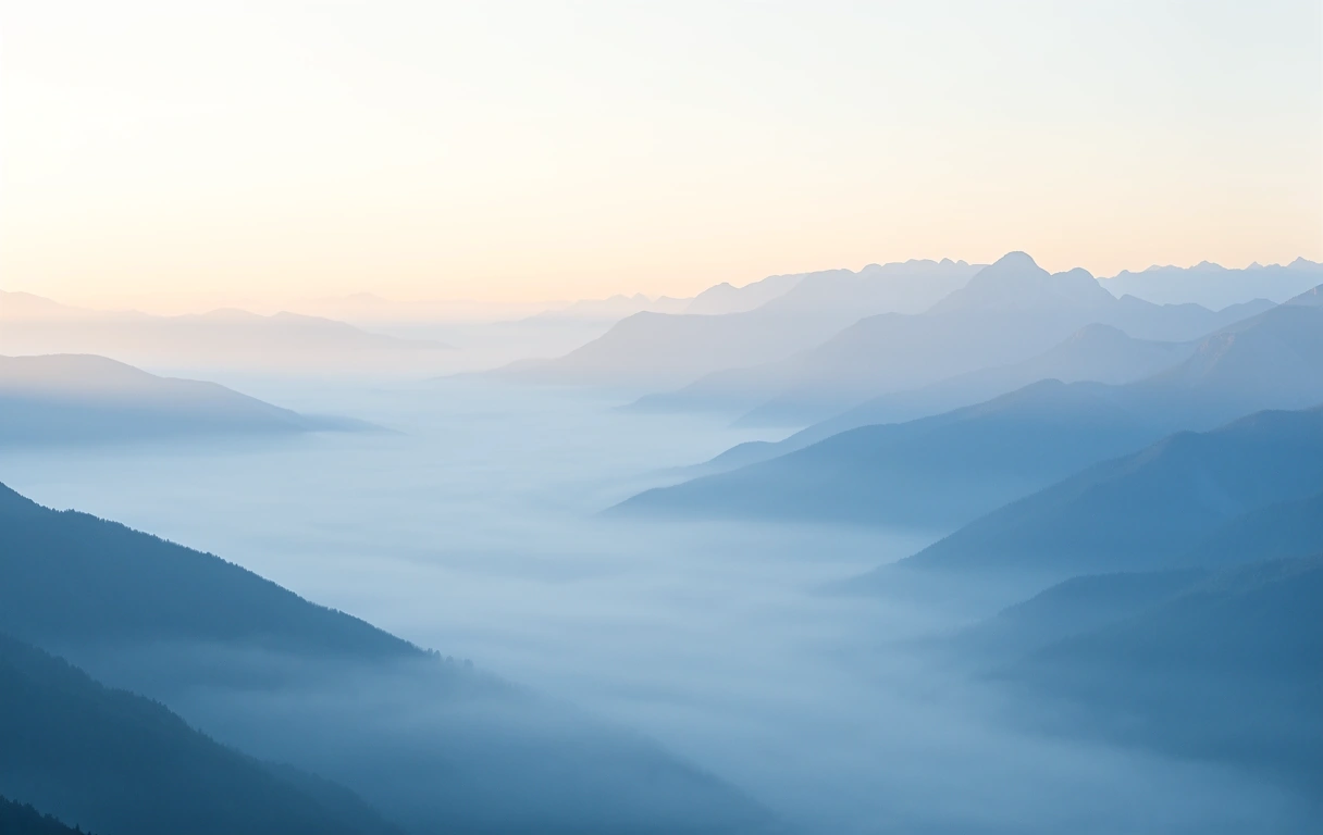 Foggy mountain landscape